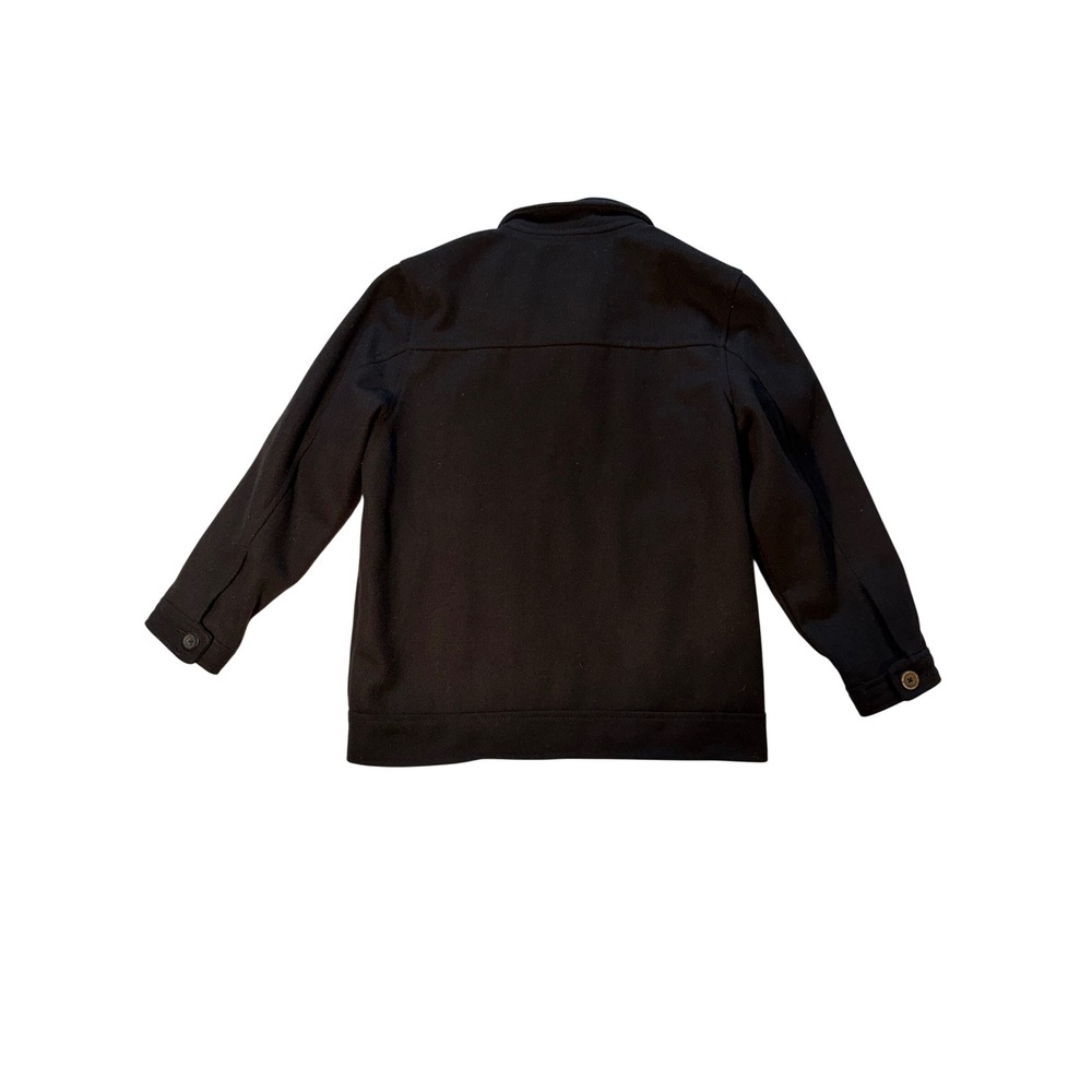 Old Navy Boys Wool Blend Field Jacket Black Zip Up Mock Neck Coat Size M 8 - Picture 2 of 6